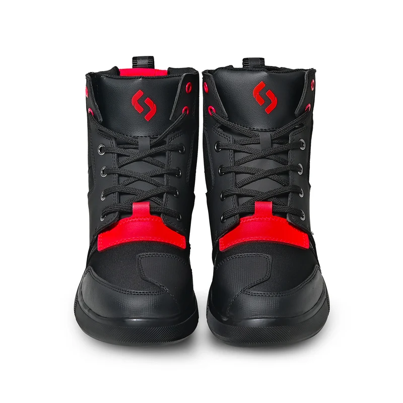 SHUA ODDIN URBANA BOTAS DE MOTO HOMBRE NEGRO ROJO