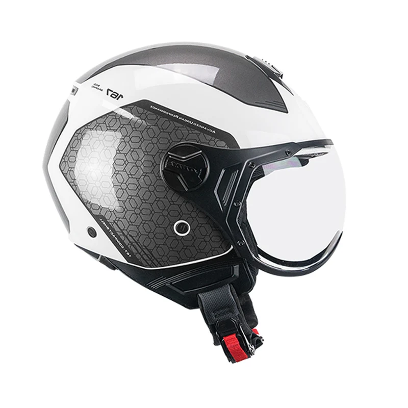 CGM 167L FLO BICO Urbano Abierto Jet Casco Blanco Gris conformado