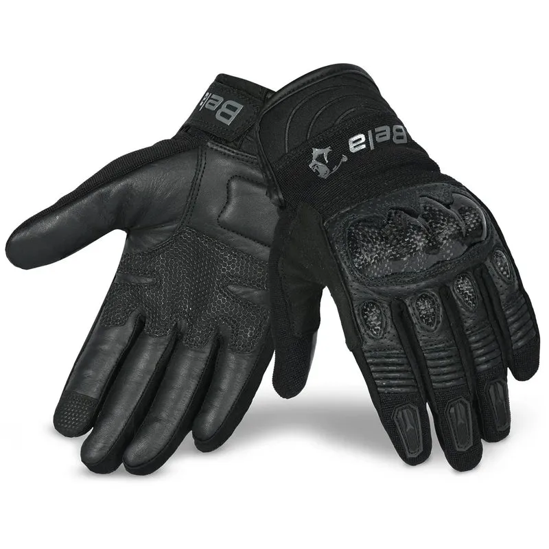 BELA BOMBER GUANTES DE MOTO DE CARRERAS DE MOTO NEGRO