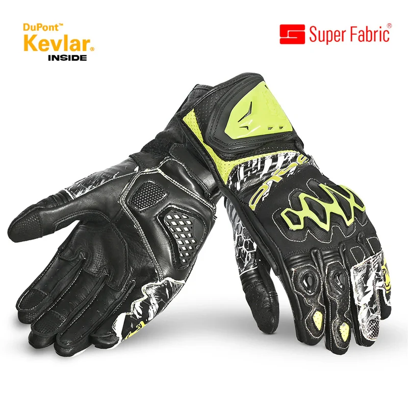 BELA ARMOUR PRO GUANTES DE MOTO NEGRO AMARILLO
