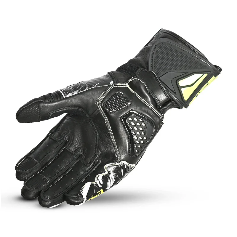 BELA ARMOUR PRO GUANTES DE MOTO NEGRO AMARILLO