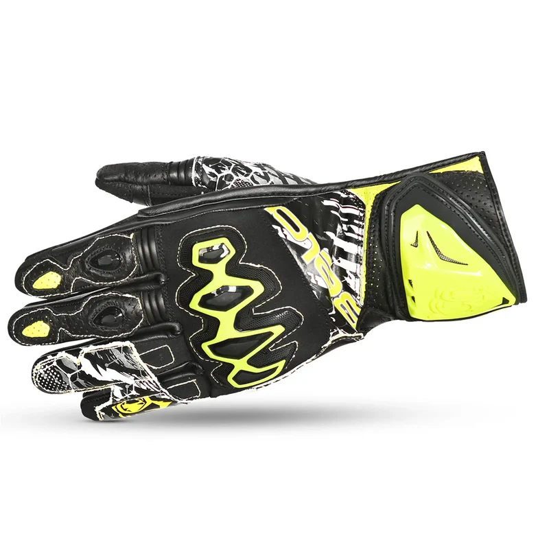 BELA ARMOUR PRO GUANTES DE MOTO NEGRO AMARILLO