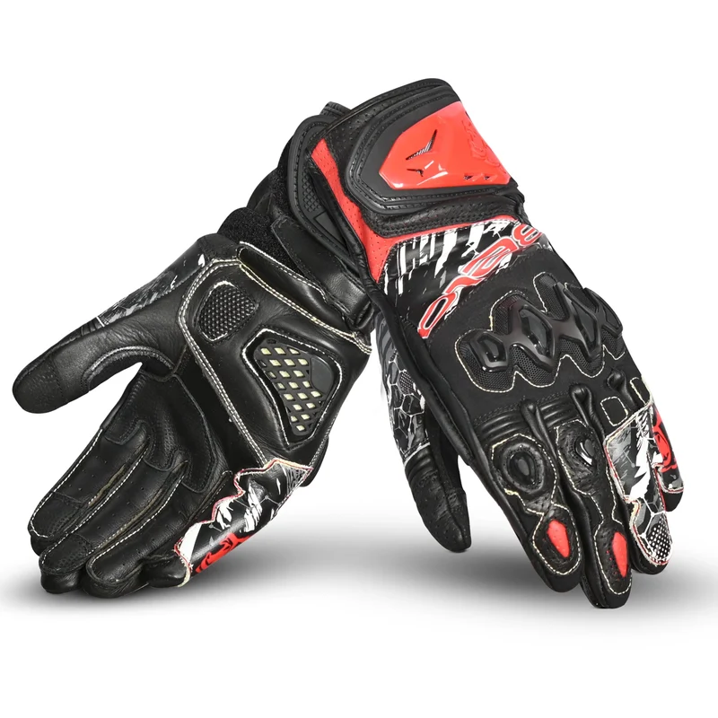 BELA ARMOUR PRO GUANTES DE MOTO NEGRO ROJO