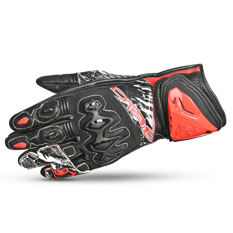 BELA ARMOUR PRO GUANTES DE MOTO NEGRO ROJO