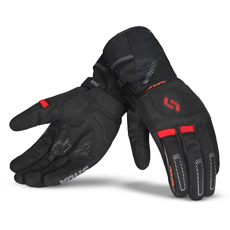 SHUA SNOW SEAL GUANTES DE MOTO INVERNO NEGRO ROJO