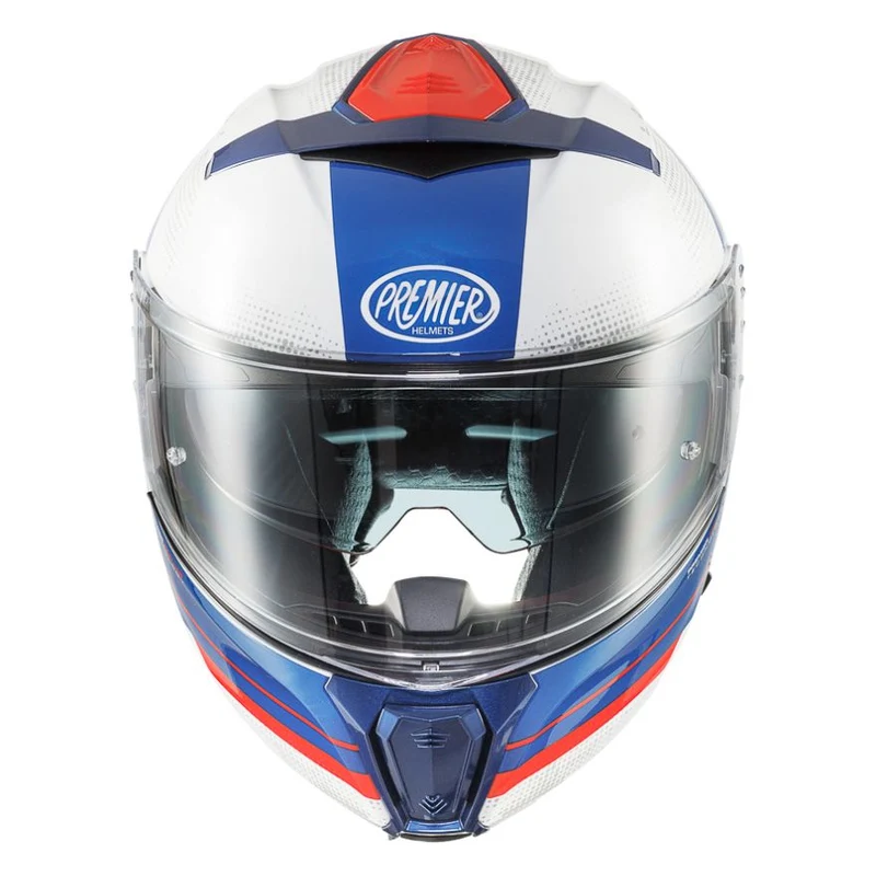 PREMIER LEGACY GT SE 13 CASCO MODULAR DE MOTO BLANCO AZUL ROJO