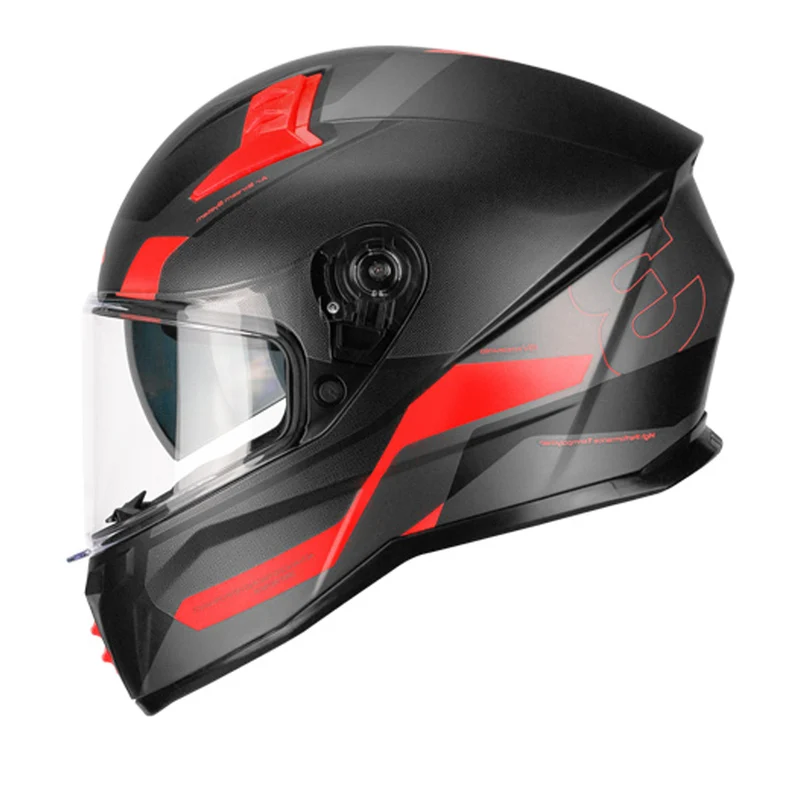 CGM 333G ONYX SPORT Integral Moto Casco Negro Rojo Mate