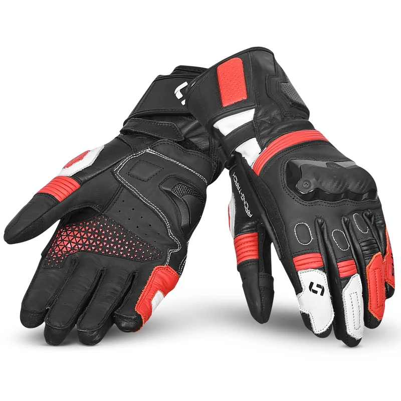 SHUA RANGER PRO GUANTES DE MOTO NEGRO ROJO BLANCO