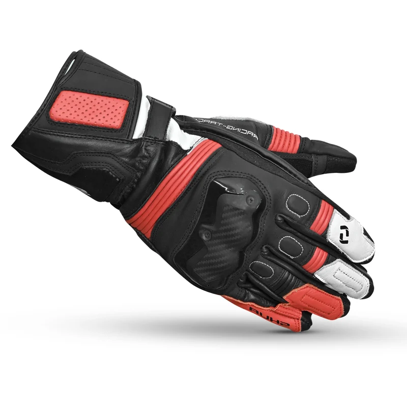 SHUA RANGER PRO GUANTES DE MOTO NEGRO ROJO BLANCO