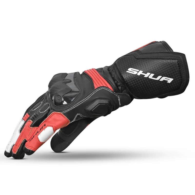 SHUA RANGER PRO GUANTES DE MOTO NEGRO ROJO BLANCO