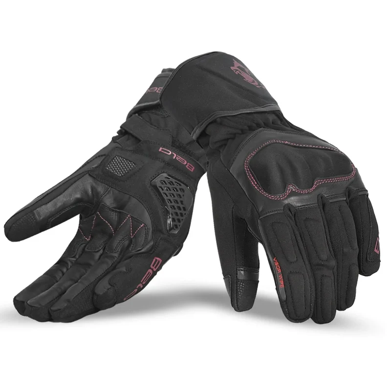 BELA FROST SHIELD GUANTES DE MOTO NEGRO BURDEOS BURGUNDY