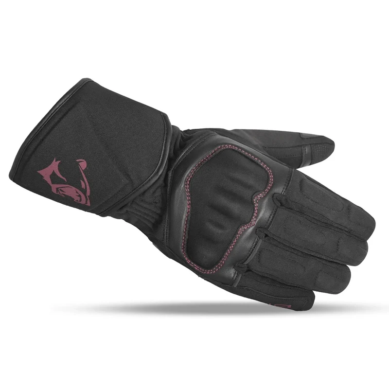 BELA FROST SHIELD GUANTES DE MOTO NEGRO BURDEOS BURGUNDY