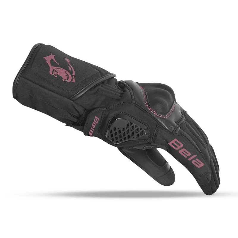 BELA FROST SHIELD GUANTES DE MOTO NEGRO BURDEOS BURGUNDY