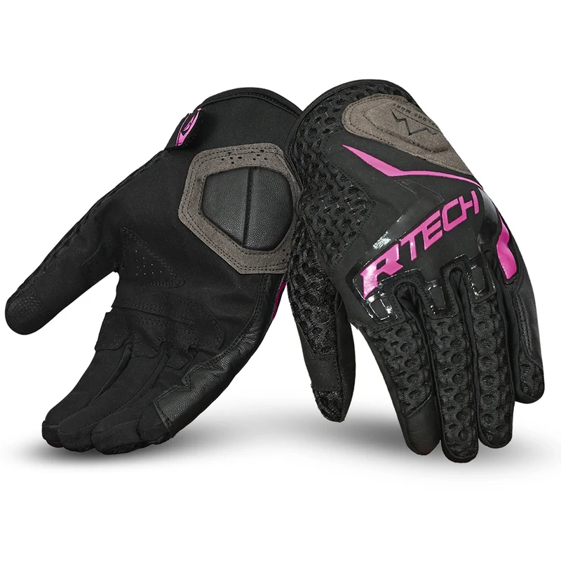 R-TECH RIDE PRO VERANO GUANTES DE MOTO MUJER NEGRO FUSCHIA