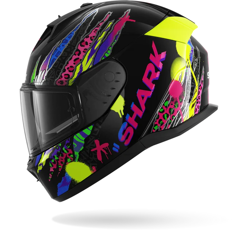 SHARK D-SKWAL 3 Fawn Casco Integral De Moto Negro Violeta Amarillo