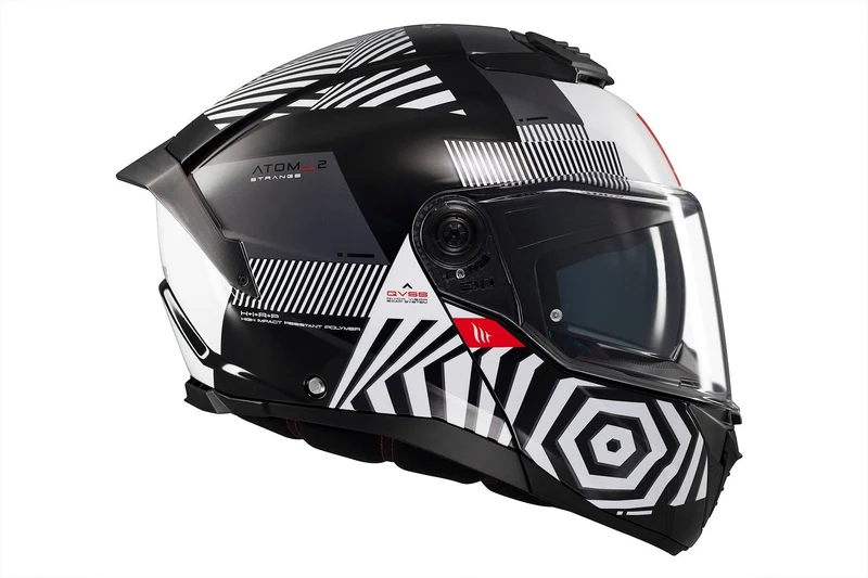 MT ATOM 2 STRANGE CON PARTE DELANTERA ABATIBLE MODULAR CASCO DE MOTO B2 BRILLANTE