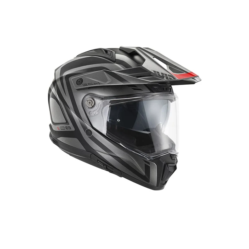 GIVI 80.1 APEX AXBR ADVENTURE CASCO INTEGRAL DE MOTO NEGRO TITANIO ROJO