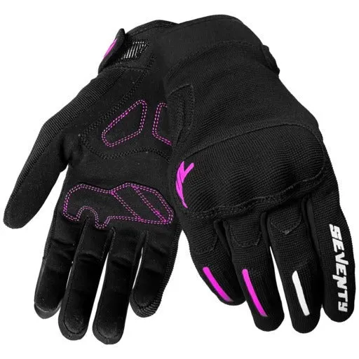SEVENTY DEGREES SD-C42 ASPHALT GUANTE DE MOTO VERANO MUJER NEGRO FUCSIA