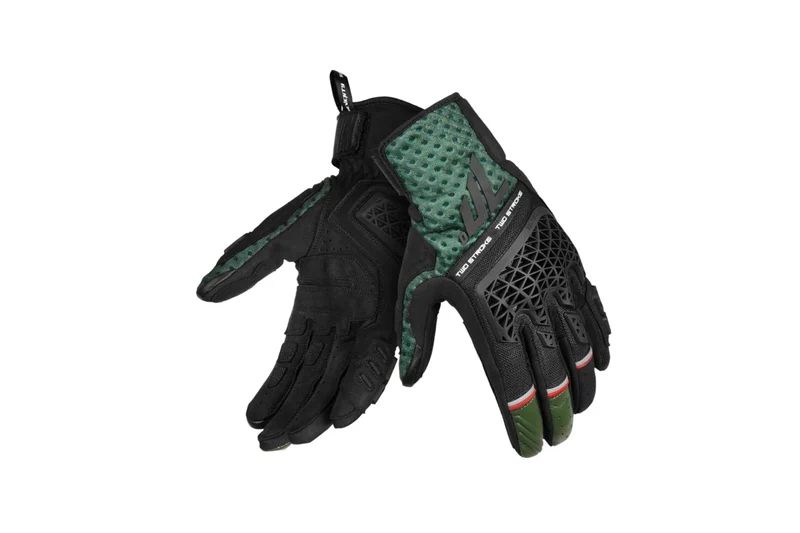 SEVENTY DEGREES SD-N60 TWO STROKE VERANO GUANTE DE MOTO UNISEX NEGRO VERDE ROJO