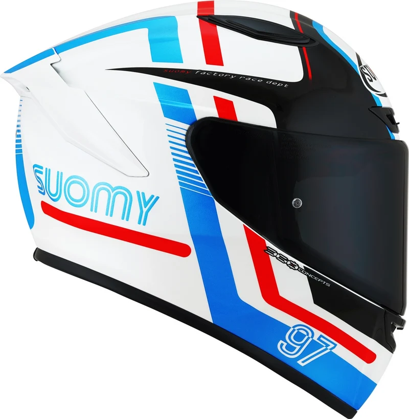 SUOMY-CASCOS TRACK-1 NINETY SEVEN WHITE/RED E06