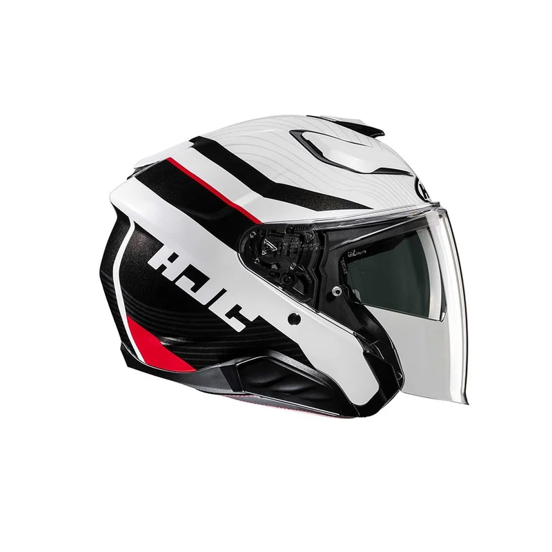 HJC F31 NABY MC1 Casco Jet Negro Blanco Rojo