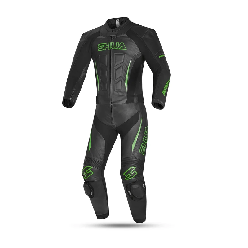 SHUA INFINITY 2 PC MONO DE MOTO HOMBRE NEGRO VERDE
