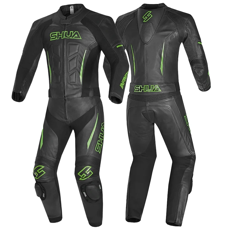 SHUA INFINITY 2 PC MONO DE MOTO HOMBRE NEGRO VERDE