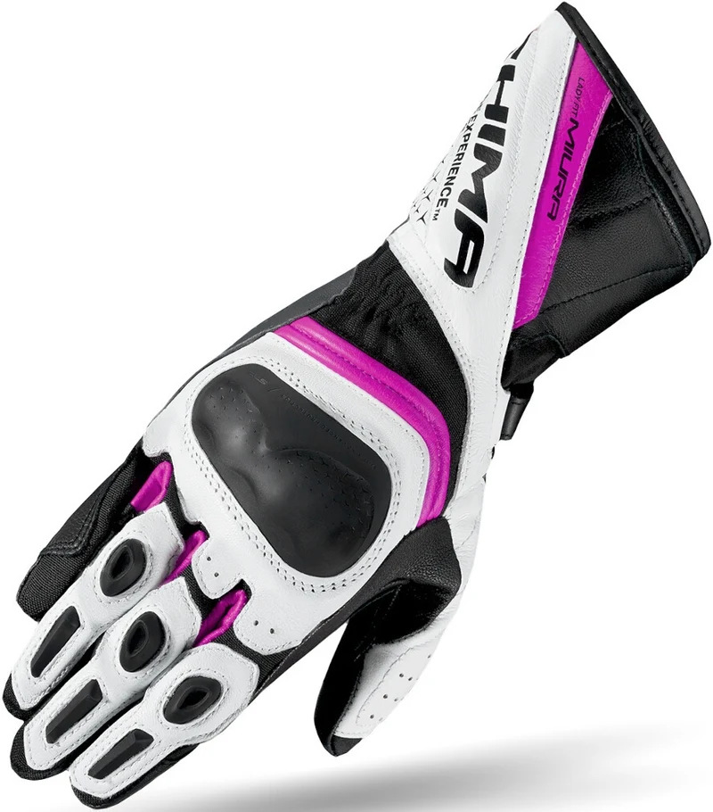 SHIMA MIURA GUANTES DE MOTO MUJER BLANCO ROSA