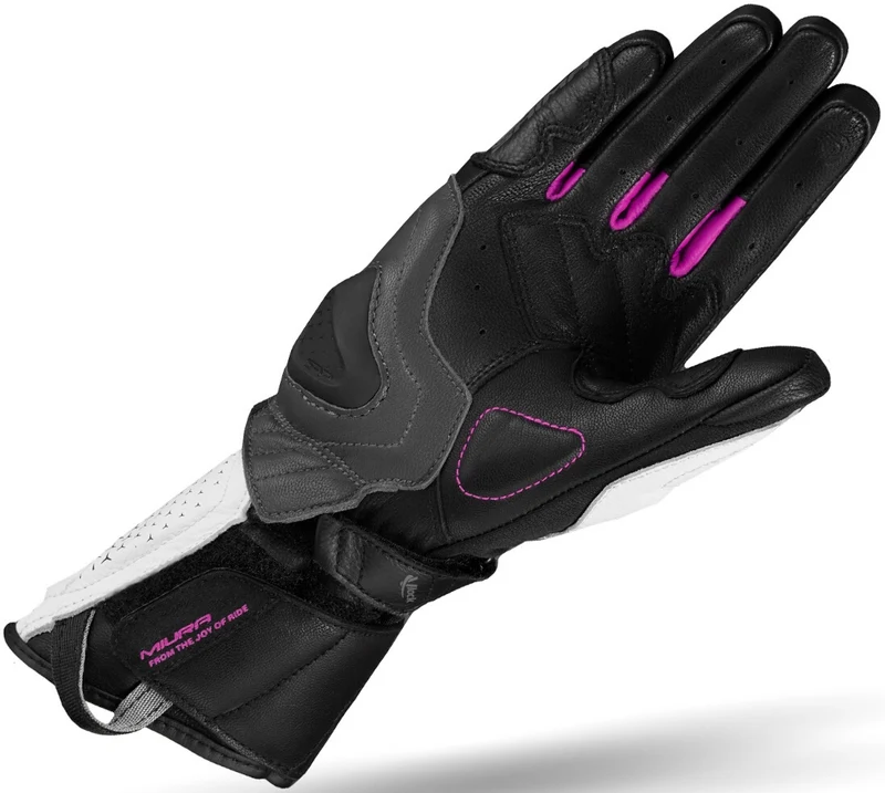 SHIMA MIURA GUANTES DE MOTO MUJER BLANCO ROSA