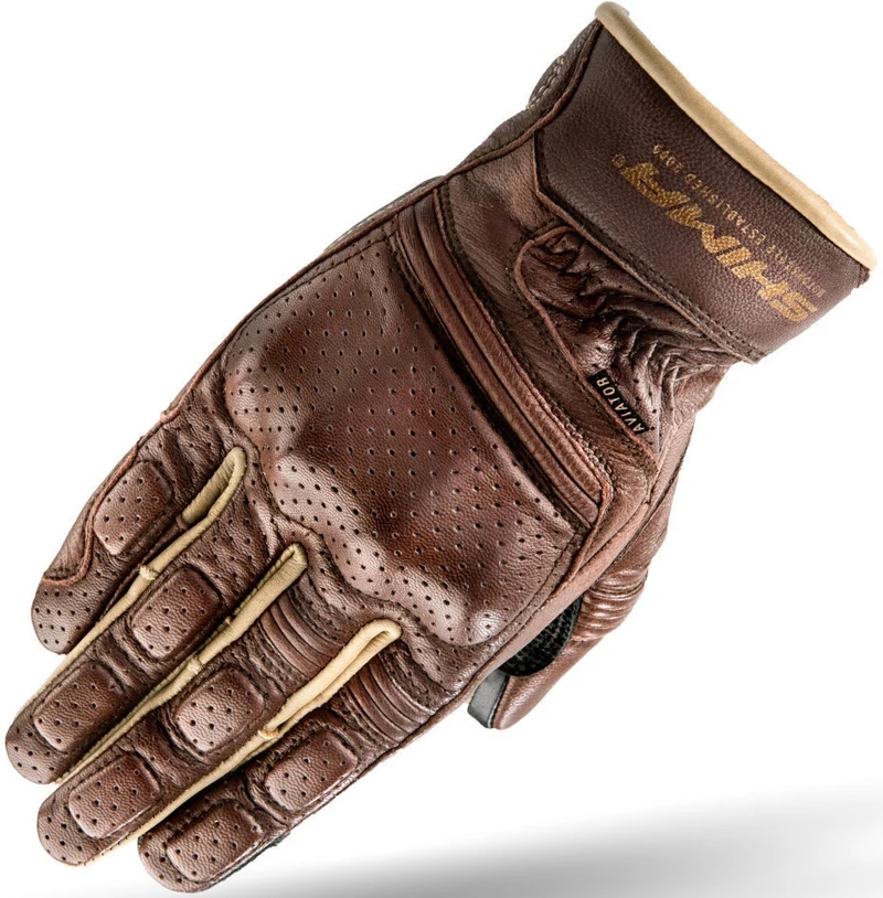 SHIMA AVIATOR GUANTES DE MOTO MARRON CLARO