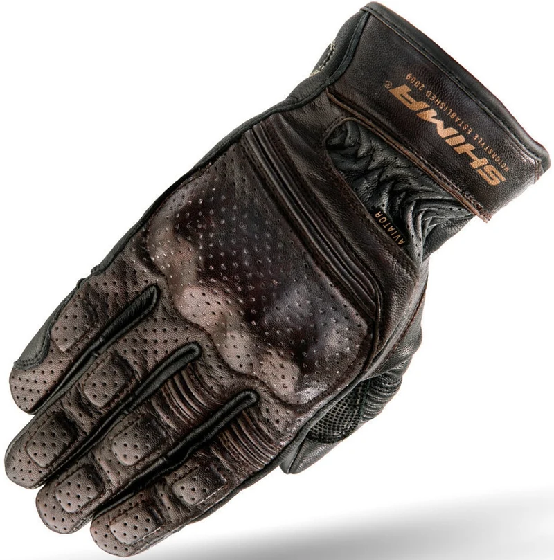 SHIMA AVIATOR GUANTES DE MOTO MARRÓN OSCURA