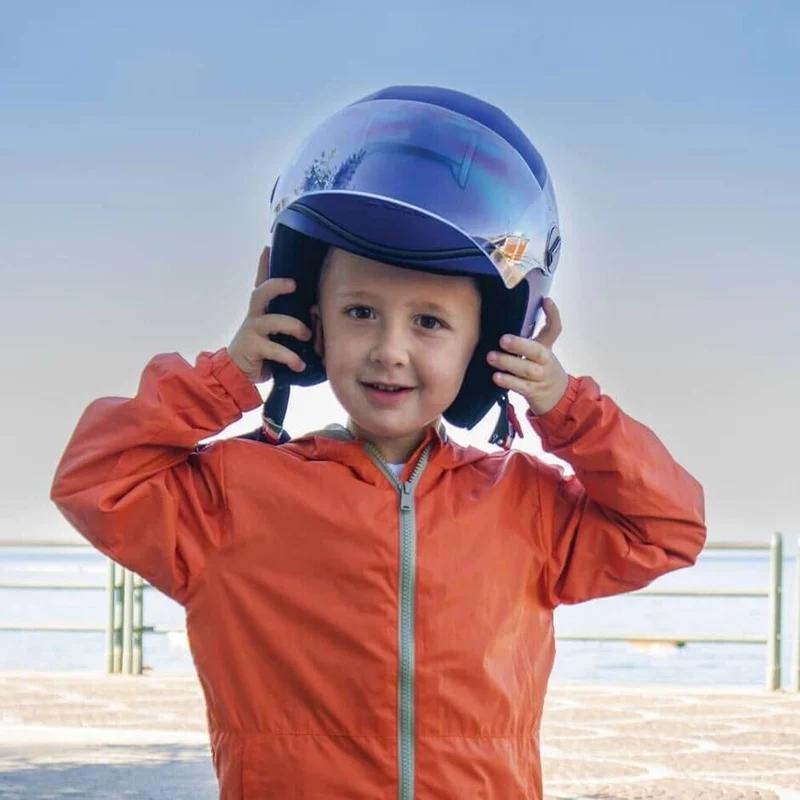 CGM 261X MINI SIGN Casco Abierto Azul Celeste Mate
