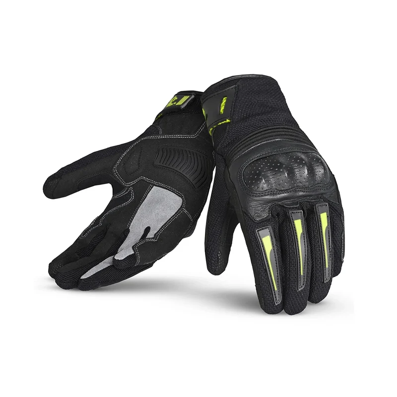 BELA DRIFT LADY GUANTES DE MOTO TEXTILES MOTOCICLETA NEGRO AMARILLIO FLURO