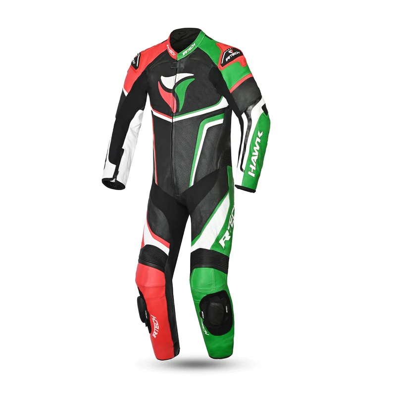 R-TECH HAWK 1 PC MONO DE MOTO NEGRO ROJO VERDE