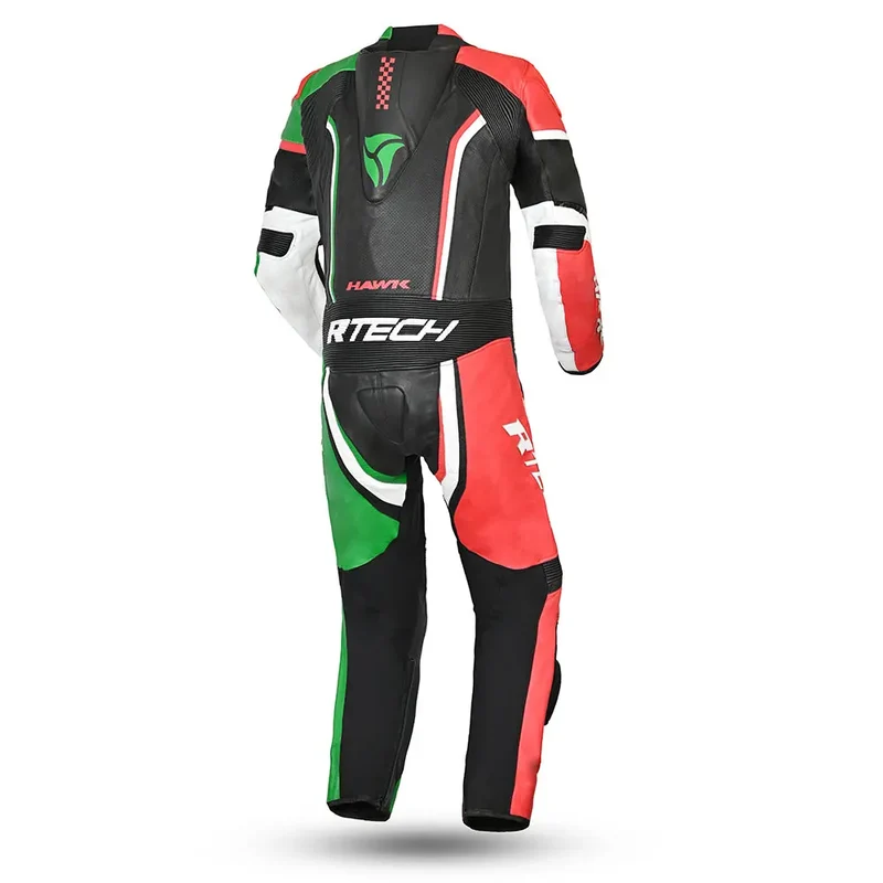 R-TECH HAWK 1 PC MONO DE MOTO NEGRO ROJO VERDE