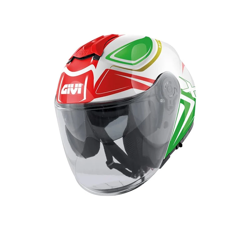 GIVI X.22 PLANET HYPER CASCO JET BLANCO VERDE ROJO