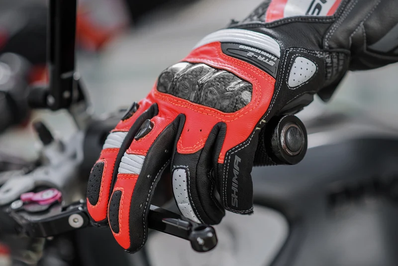 SHIMA STR-2 GUANTES DE MOTO ROJO FLUO