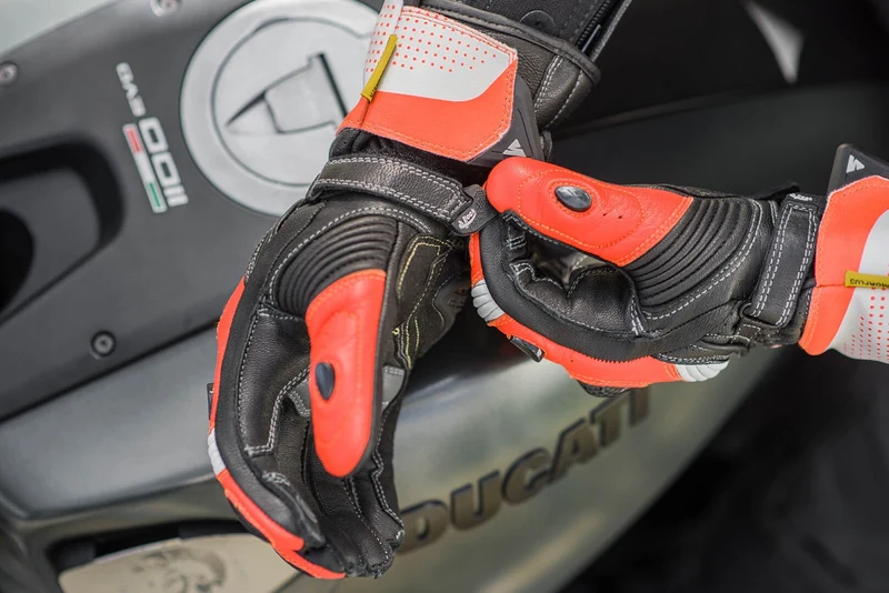 SHIMA STR-2 GUANTES DE MOTO ROJO FLUO