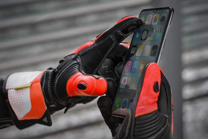 SHIMA STR-2 GUANTES DE MOTO ROJO FLUO