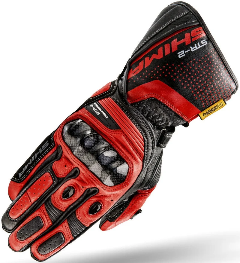 SHIMA STR-2 GUANTES DE MOTO BLANCO ROJO