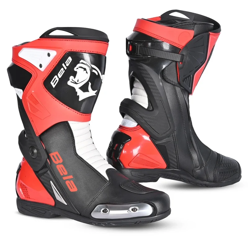 BELA TURBO TRACK BOTAS DE MOTO RACING NEGRO ROJO
