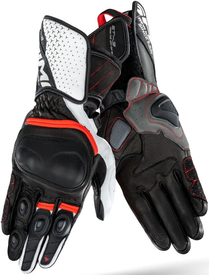 SHIMA ST-3 NEW GUANTES DE MOTO BLANCO ROJO