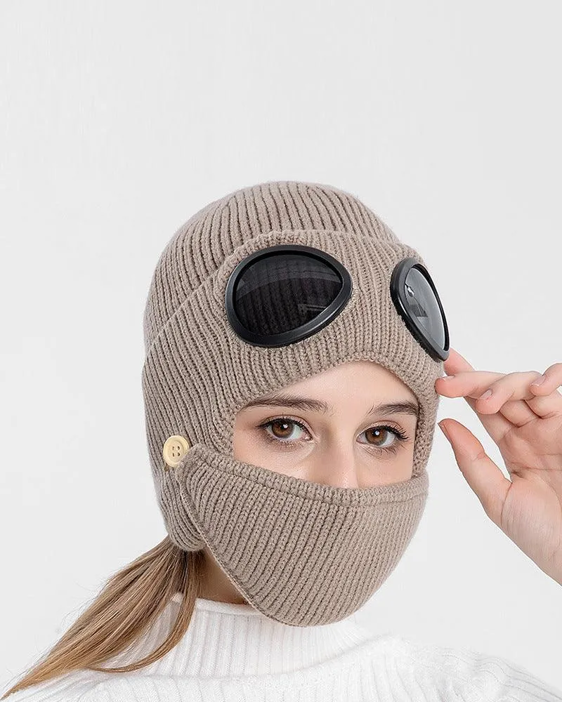 Pilot Knitted Ski Mask And Hat