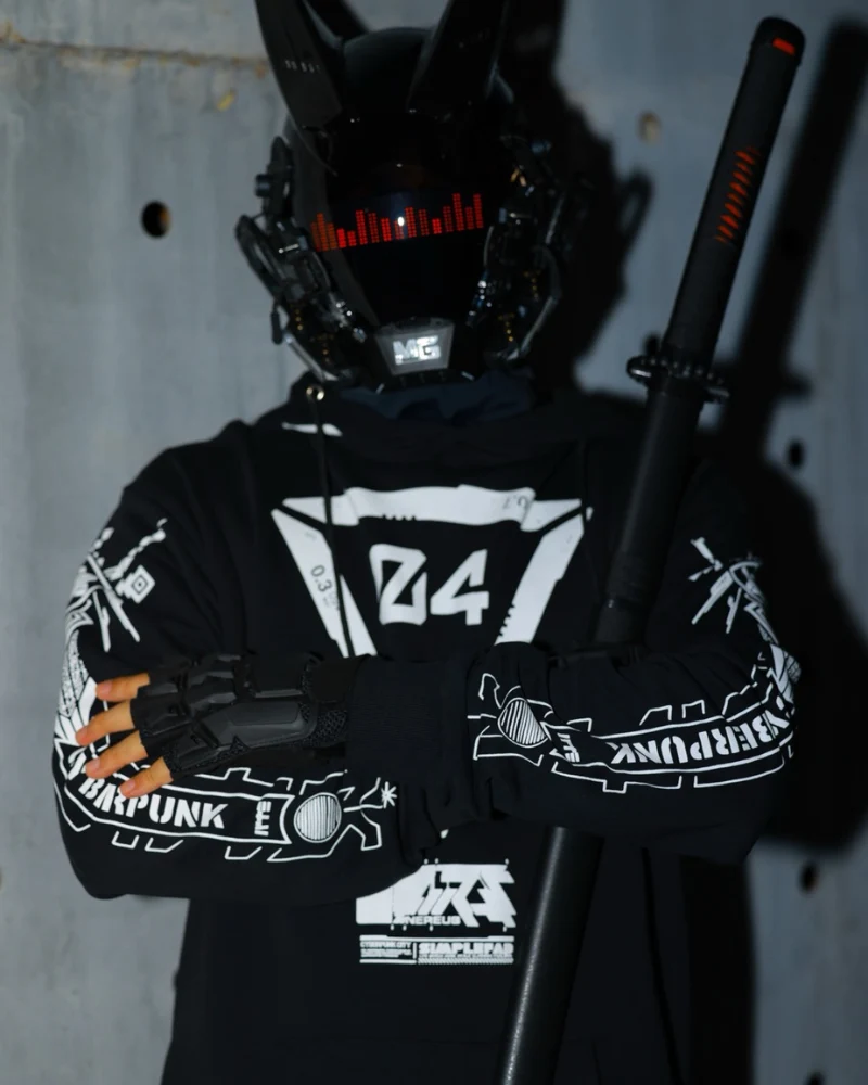 Cyberpunk Graphic Motorcycle Hoodie