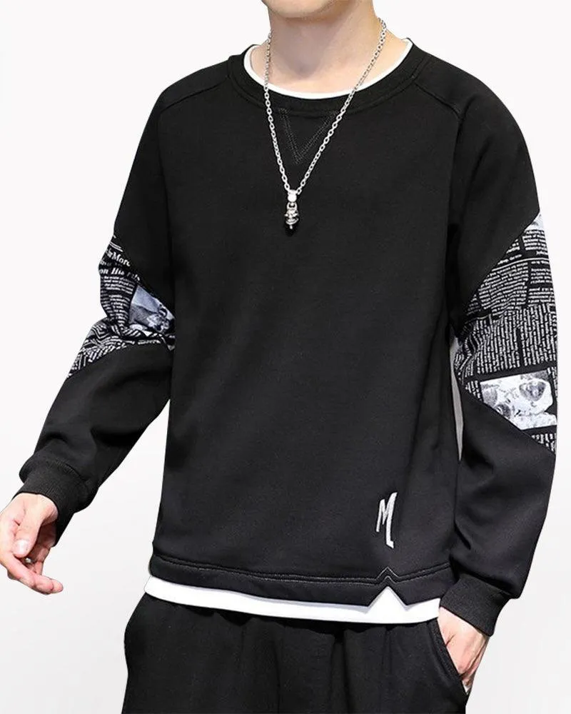 Streetwear Two-Way Crewneck Sweatshirt