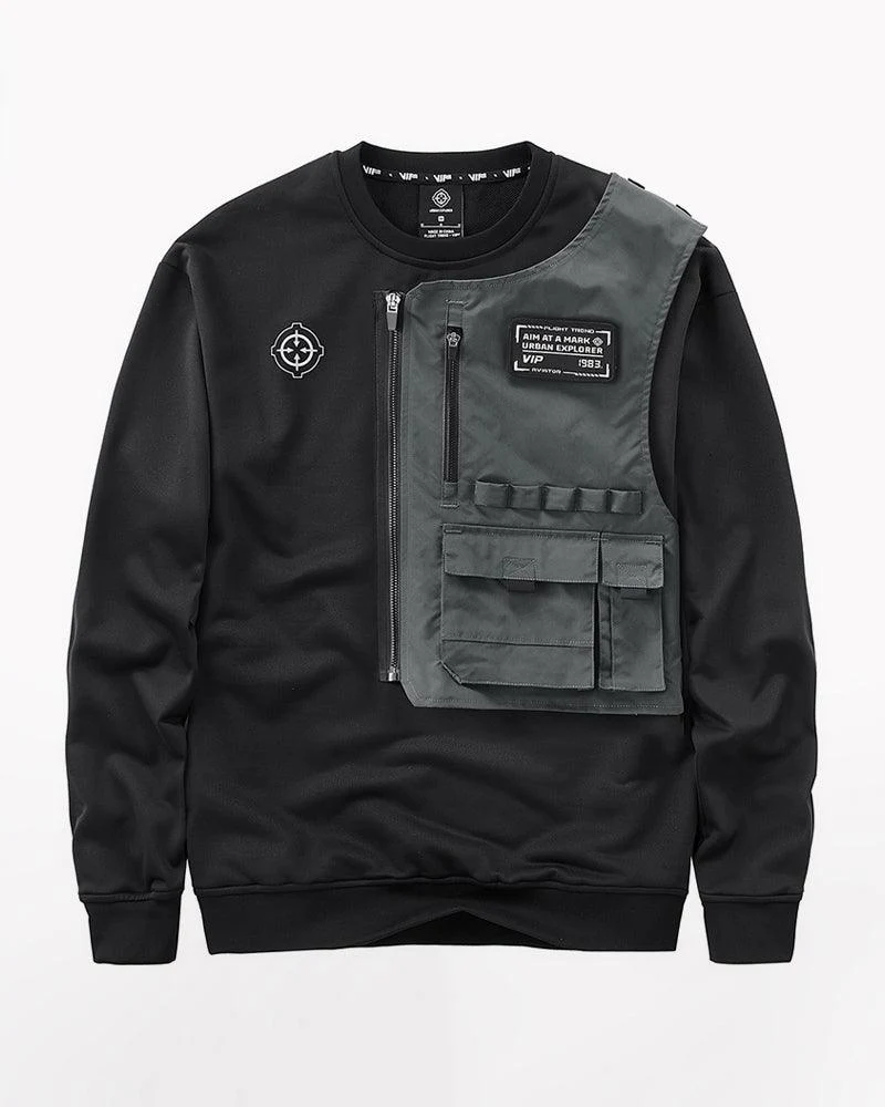 Techwear Fake Two-piece Tactical Sweatshirt