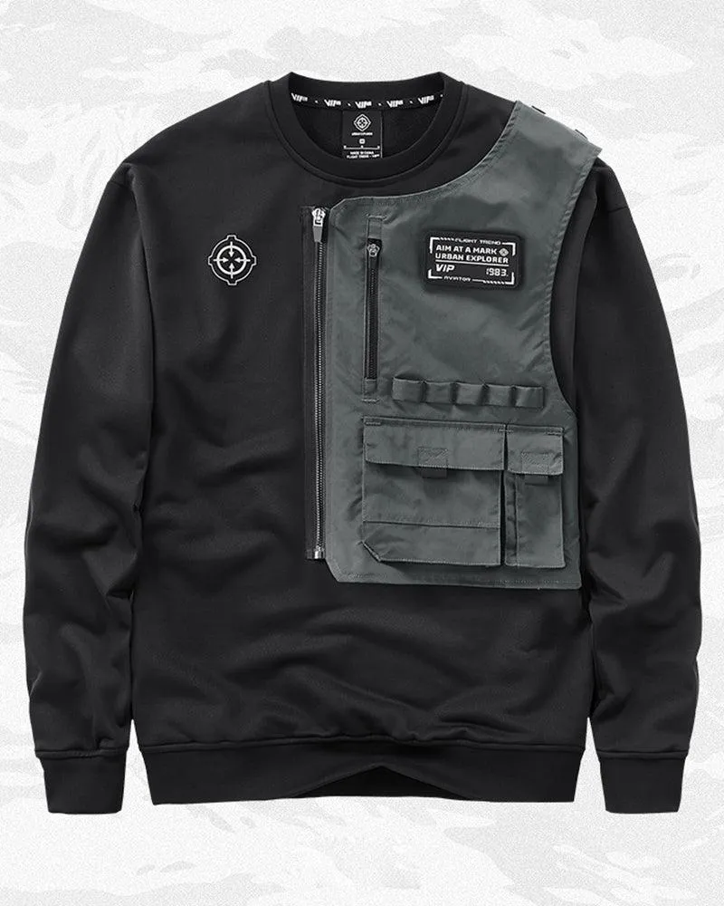 Techwear Fake Two-piece Tactical Sweatshirt