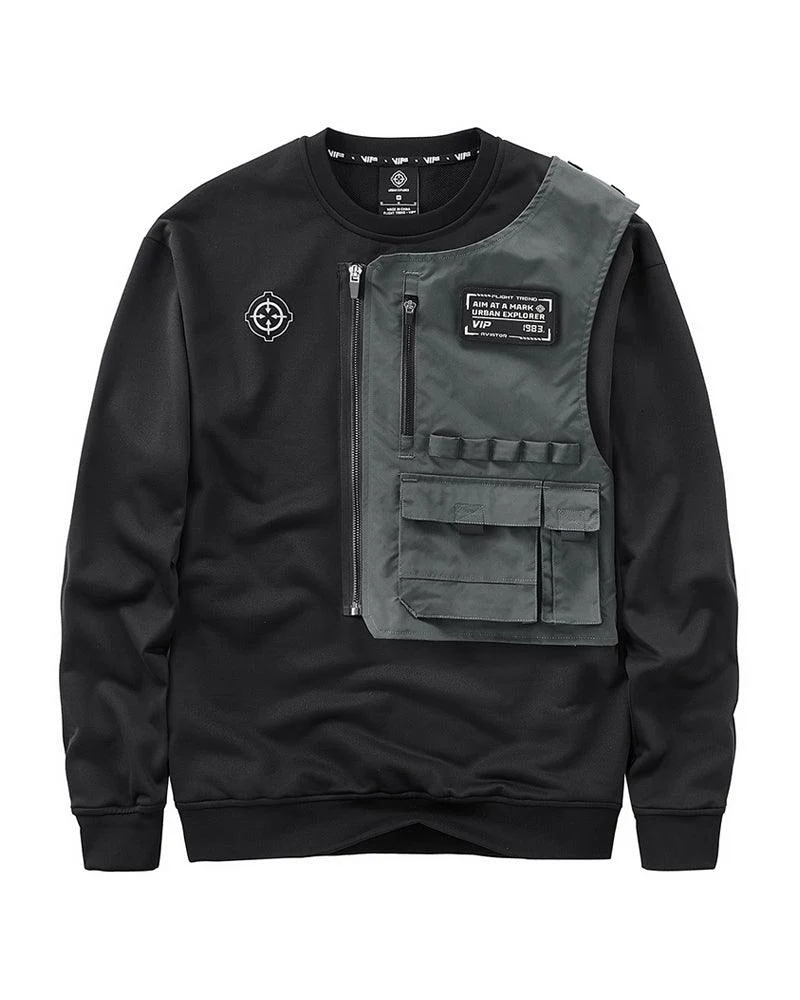 Techwear Fake Two-piece Tactical Sweatshirt