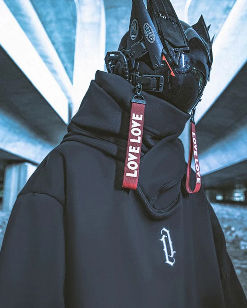 Techwear Unisex Turtleneck Scarf Mask Hoodie