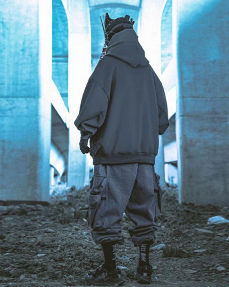 Techwear Unisex Turtleneck Scarf Mask Hoodie